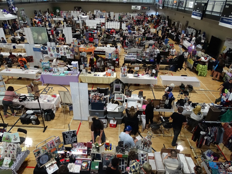 Vendor room. Comic book artists, authors, artists, jewelry makers and more
