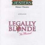 Jesters Dinner Theatre's program for Legally Blonde: The Musical