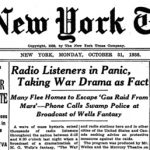 New York Times headline, October 31, 1938